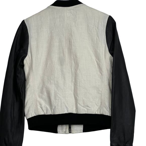 Women's Lucky brand Colorblock Cotton W/Leather Bomber Jacket Size Small - Picture 9 of 16